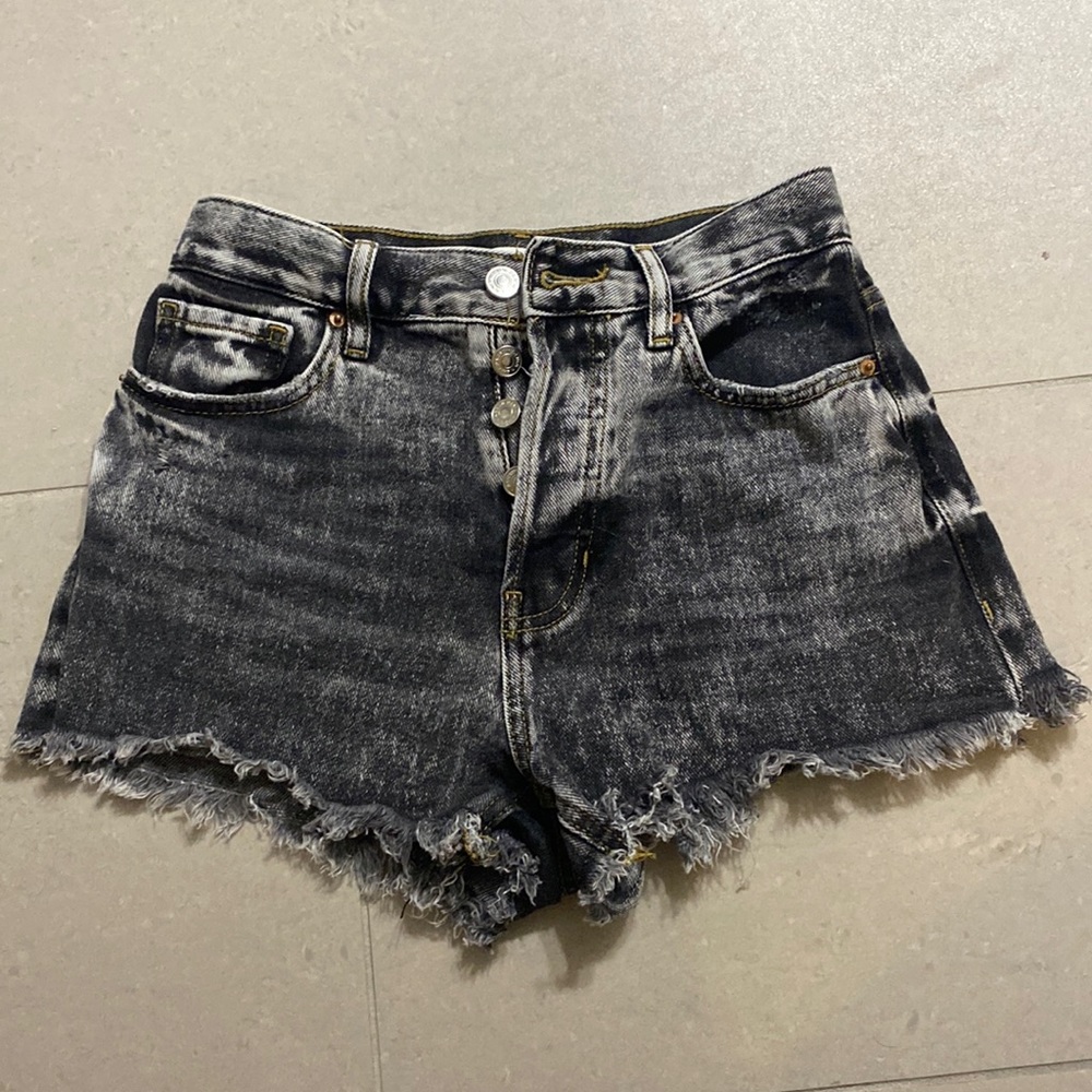 Black jean shorts